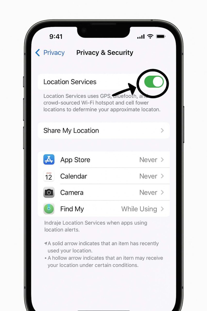 Turn On Location Sharing