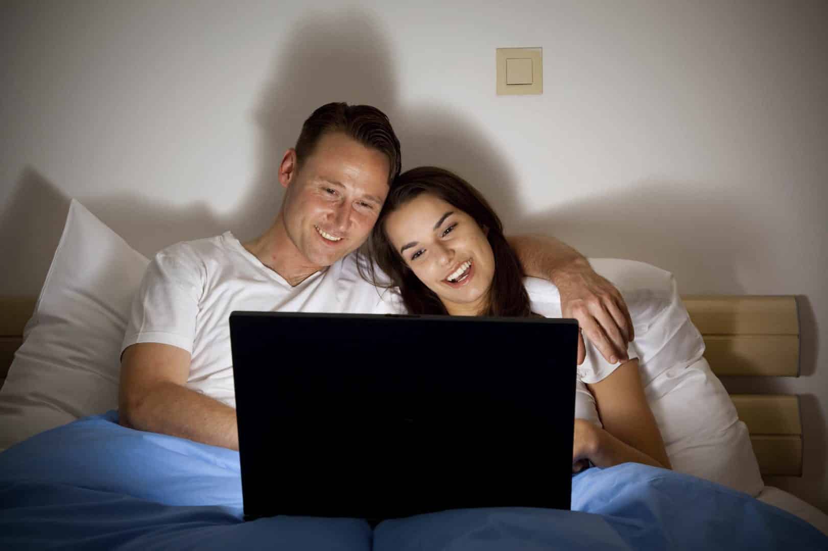 Young Couple Watching Tv Stock Photos