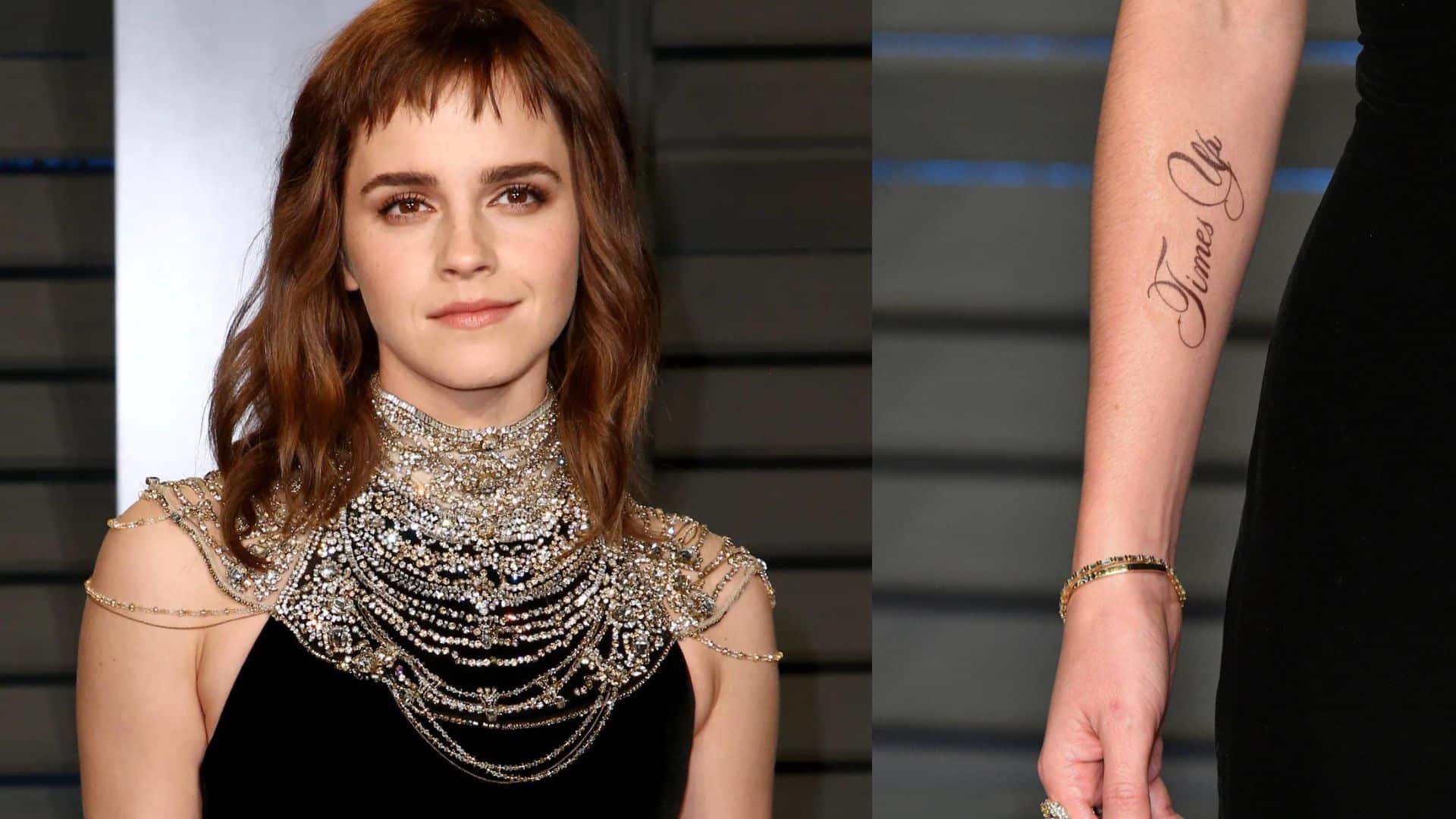 Emma Watson with her arm tattoo