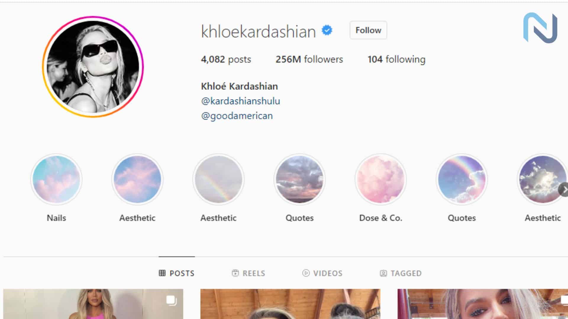 Khloe Kardashian'ın En Çok Takip Edilen Instagram Hesabı