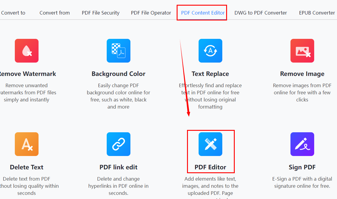 Steps to Blacking out PDF with WorkinTool PDF Converter Online