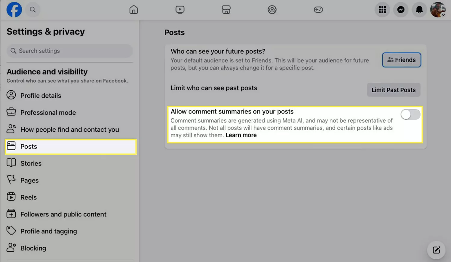 Turn Off Meta AI on Facebook Comments